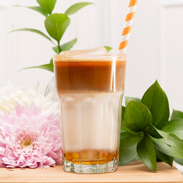 Iced Coffee with Milk in the Sauce Hotel cafeteria