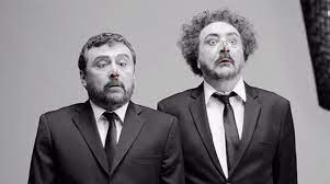 Paco Tous e Pepe Díaz Quero nella rappresentazione dello spettacolo "Dos Idiotas".