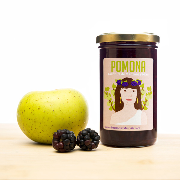 Jar of POMONA apple and blackberry jam
