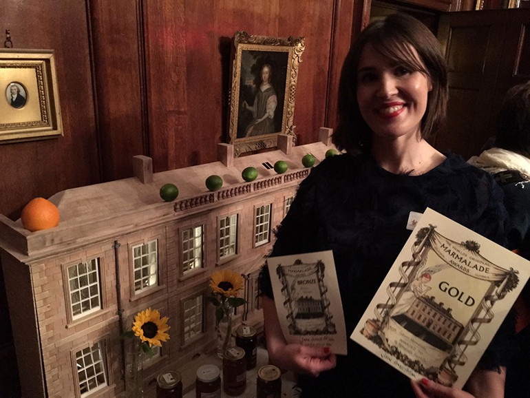 Laura at the Marmalade's Awards collecting the award