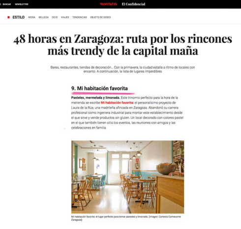 Mi HABITACIÓN favorita in Confidencial newspaper