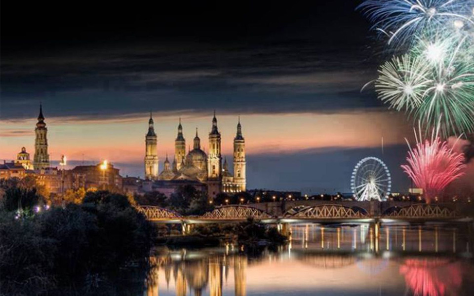 fireworks at the Pilar Saragossa festivities