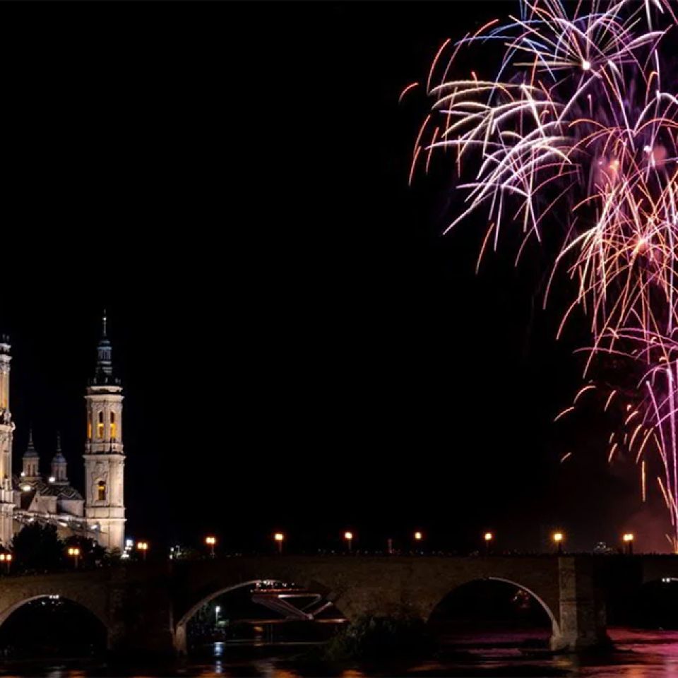fireworks at the Pilar Saragossa festivities