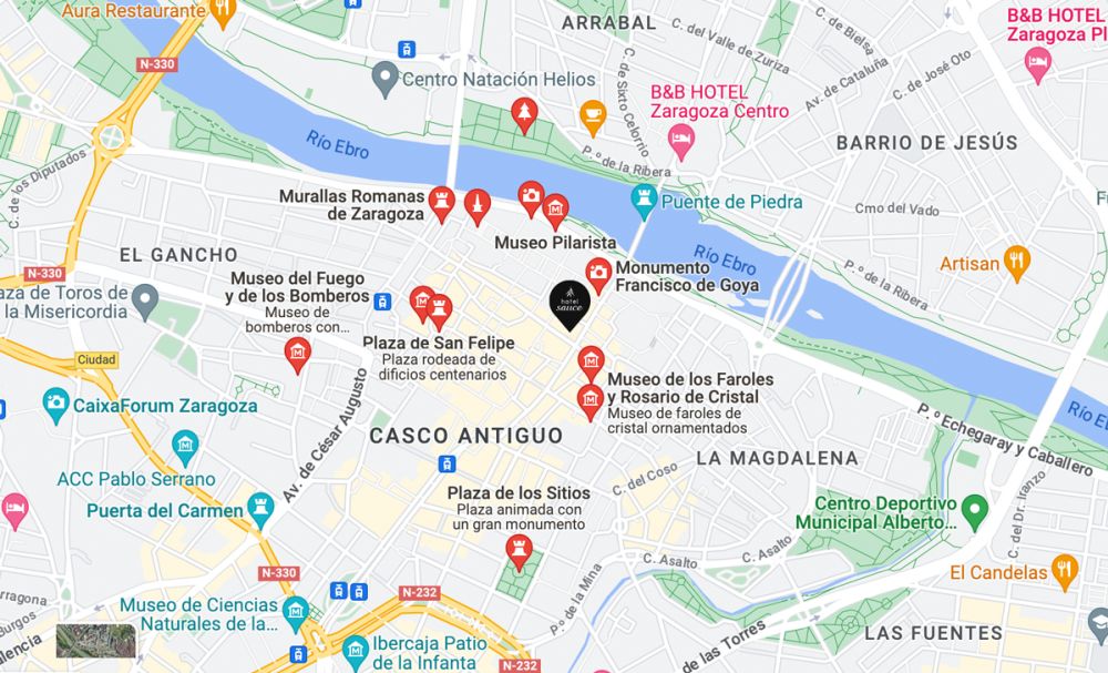 localizacion plano hotel sauce zaragoza